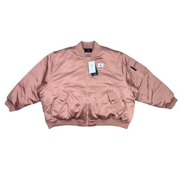 Nike Women’s Jordan Flight Renegade Satin Bomber Jacket - Size 1X - Picture 7 of 11